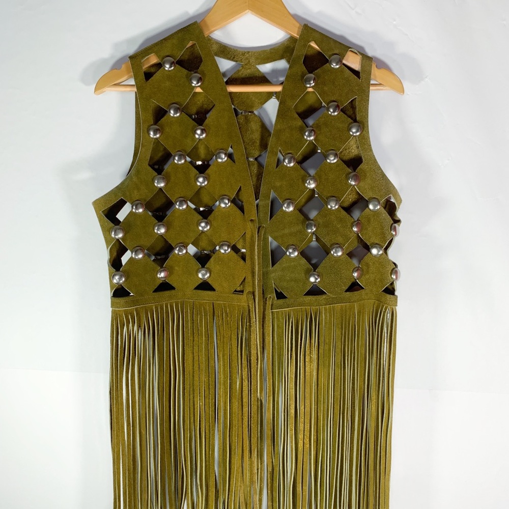BOHO CHIC HIPPIE AUTHENTIC SUEDE LEATHER VEST